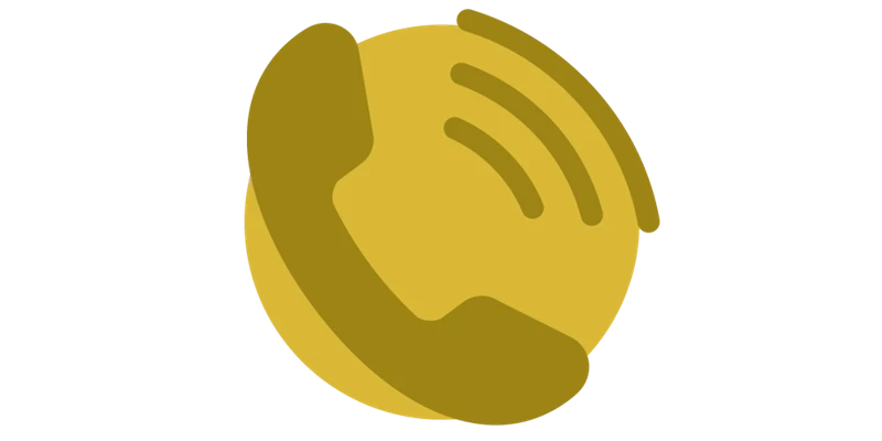 Phone icon inside a yellow circle, symbolizing communication or contact options
